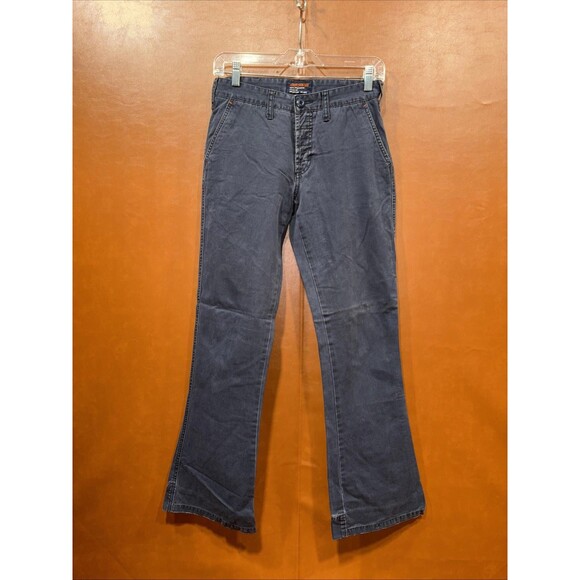 Abercrombie & Fitch Pants - Abercrombie Women's Pants Size 28x30 Navy Blue Cotton Chino Mid Rise Flared Legs